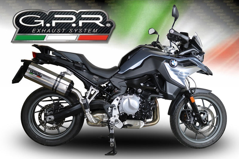 GPR Exhaust for Bmw F700GS 2018-2020, Sonic Titanium, Slip-on Exhaust Including Removable DB Killer and Link Pipe