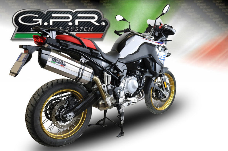 GPR Exhaust for Bmw F850GS - Adventure 2021-2022, Sonic Titanium, Slip-on Exhaust Including Removable DB Killer and Link Pipe