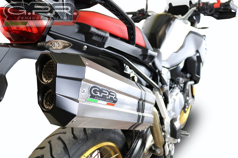 GPR Exhaust for Bmw F850GS - Adventure 2018-2020, Sonic Titanium, Slip-on Exhaust Including Removable DB Killer and Link Pipe