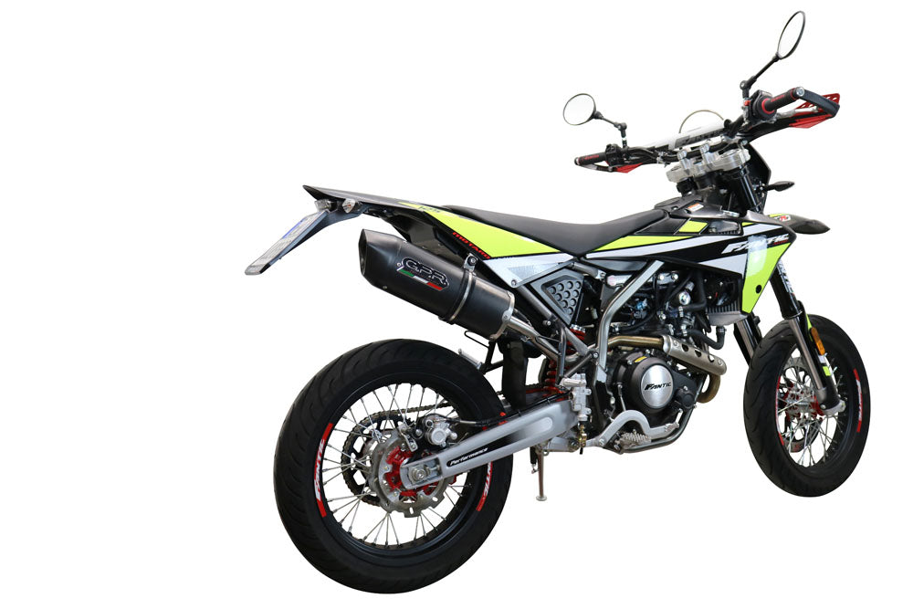 GPR Exhaust System Fantic Motor XMF 125 2021-2023, Furore Evo4 Nero, Slip-on Exhaust Including Removable DB Killer and Link Pipe