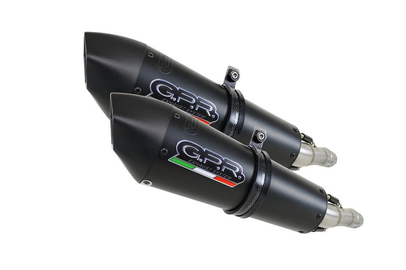 GPR Exhaust System Ducati Hypermotard 1100 - 1100 Evo 2007-2012, Gpe Ann. Black titanium, Dual slip-on Including Removable DB Killers and Link Pipes