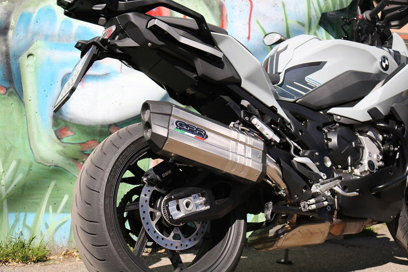 GPR Exhaust for Bmw S1000XR 2020-2023, Sonic Titanium, Slip-on Exhaust Including Removable DB Killer and Link Pipe