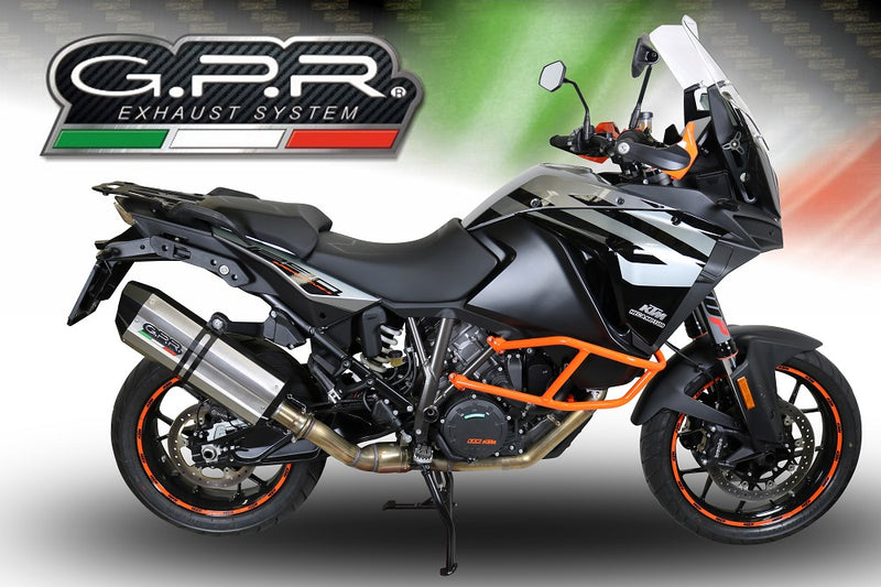 GPR Exhaust System Ktm Lc 8 Adventure 1090 2017-2020, Sonic Titanium, Slip-on Exhaust Including Removable DB Killer and Link Pipe
