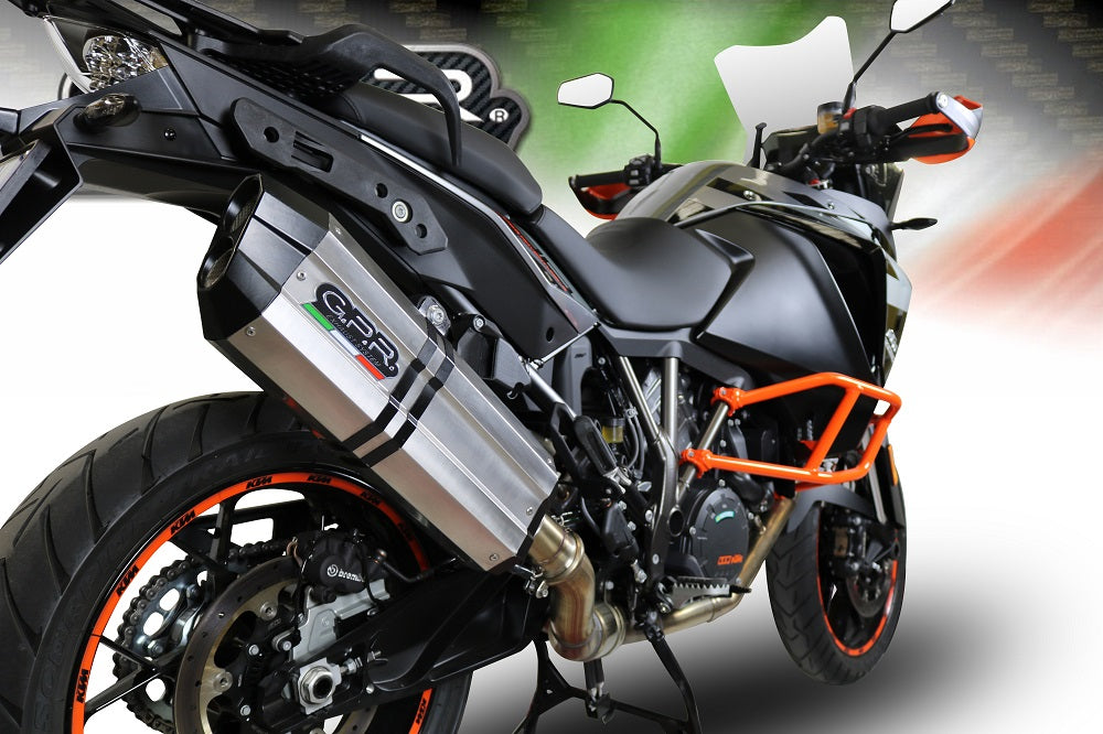 GPR Exhaust System Ktm LC 8 Super Adventure 1290 - S - R - T 2017-2020, Sonic Titanium, Slip-on Exhaust Including Removable DB Killer and Link Pipe