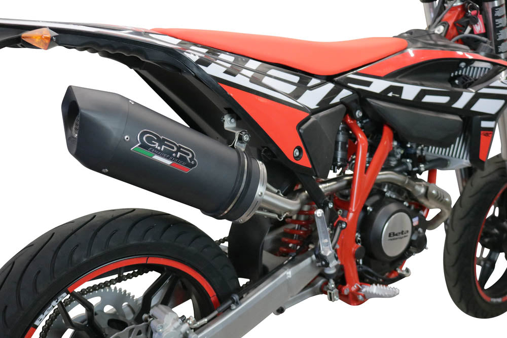 GPR Exhaust for Beta RR 125 4T Enduro 2021-2023, Furore Evo4 Nero, Slip-on Exhaust Including Link Pipe and Removable DB Killer