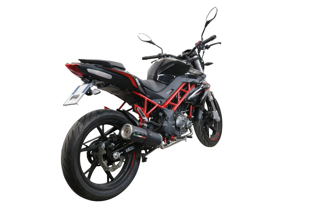 GPR Exhaust for Benelli Bn 125 2018-2020, M3 Black Titanium, Full System Exhaust, Including Removable DB Killer