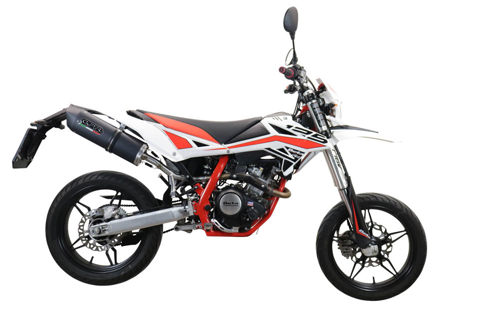 GPR Exhaust for Beta RR 125 4T Enduro 2019-2020, Furore Evo4 Nero, Slip-on Exhaust Including Link Pipe and Removable DB Killer