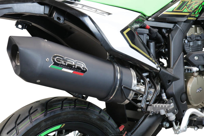 GPR Exhaust System KL MOTOR KXE 125 2022-2023, Furore Evo4 Nero, Slip-on Exhaust Including Link Pipe and Removable DB Killer