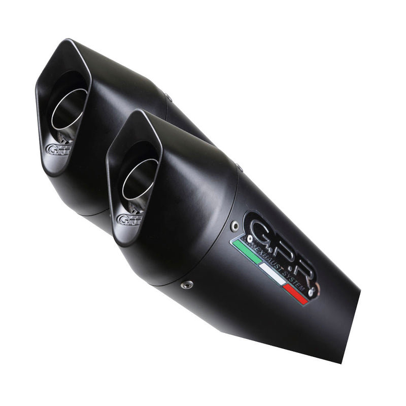 GPR Exhaust System Cagiva V-Raptor 1000 2000-2002, Furore Nero, Dual slip-on Including Removable DB Killers and Link Pipes