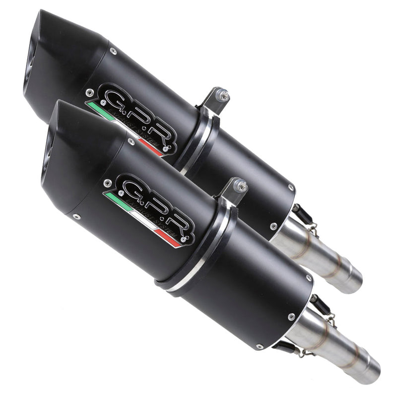 GPR Exhaust System Cagiva X-Raptor 1000 2002-2002, Furore Nero, Dual slip-on Including Removable DB Killers and Link Pipes