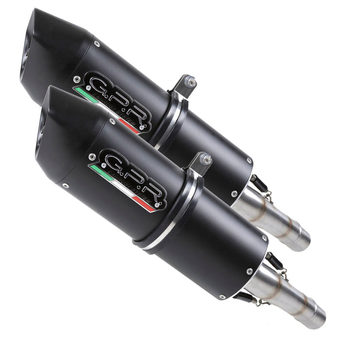 GPR Exhaust for Aprilia Dorsoduro 1200 2011-2016, Furore Evo4 Nero, Dual slip-on Including Removable DB Killers and Link Pipes