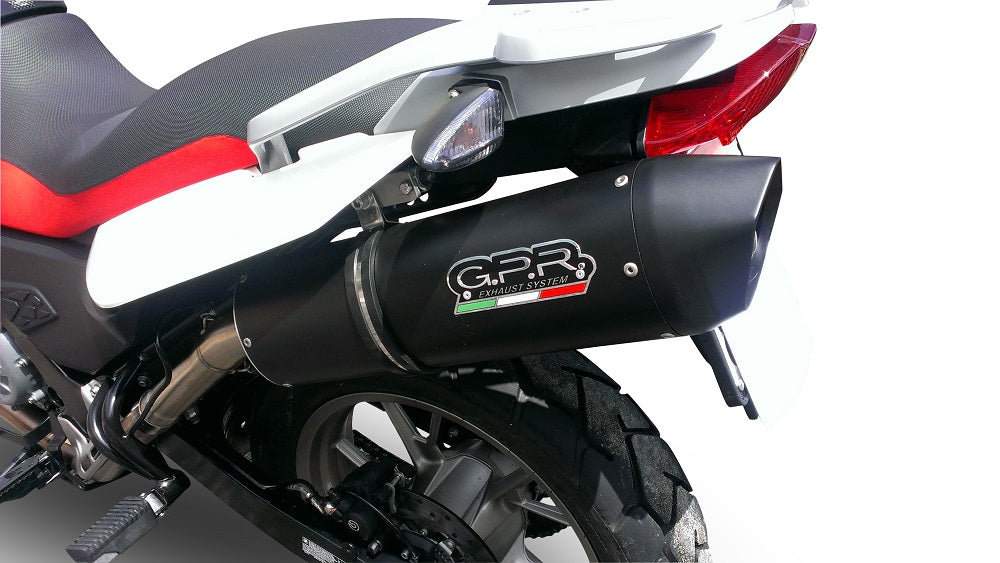 GPR Exhaust for Bmw G650GS - Sertao 2010-2016, Furore Nero, Slip-on Exhaust Including Removable DB Killer and Link Pipe