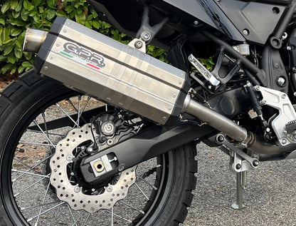 GPR Exhaust for Bmw F700GS 2021-2023, DUNE Titanium, Slip-on Exhaust Including Removable DB Killer and Link Pipe
