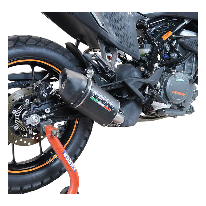 GPR Exhaust System Ktm Adventure 390 2020-2020, Furore Evo4 Nero, Slip-on Exhaust Including Removable DB Killer and Link Pipe