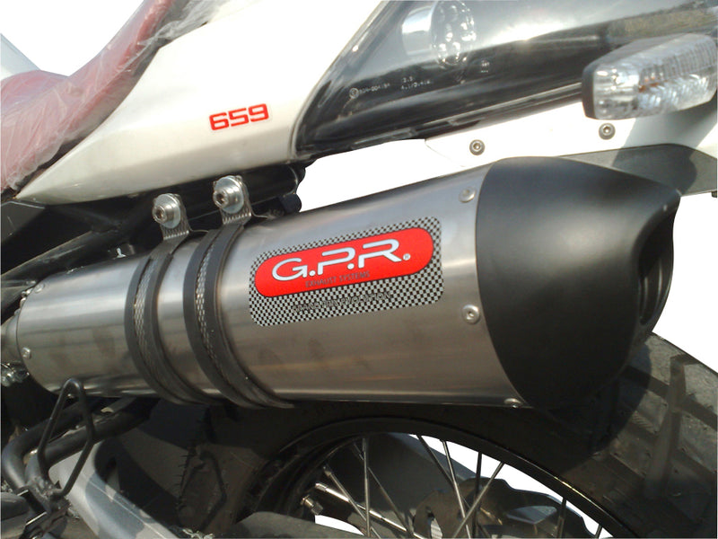 GPR Exhaust System Derbi Mulhacén 659 2005-2011, Gpe Ann. titanium, Slip-on Exhaust Including Removable DB Killer and Link Pipe