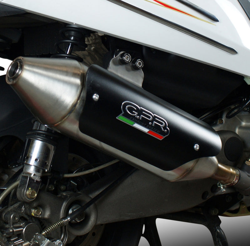 GPR Exhaust System Kymco Myroad 700 2012-2016, Power Bomb, Slip-on Exhaust Including Removable DB Killer and Link Pipe