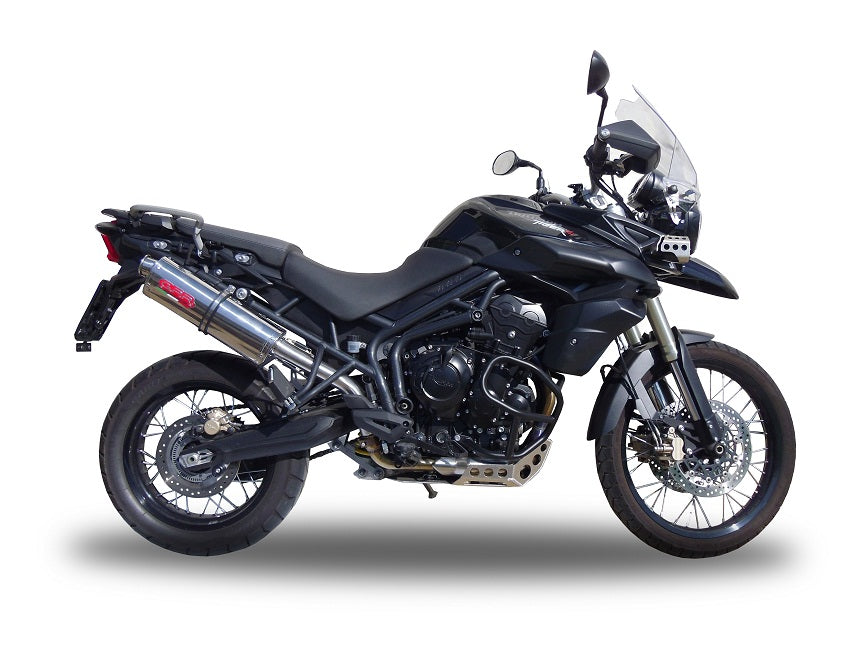 GPR Exhaust System Triumph Tiger 800 - Xr - Xc - Xrx - Xcx - Xrt - Xca 2011-2016, Trioval, Slip-on Exhaust Including Removable DB Killer and Link Pipe