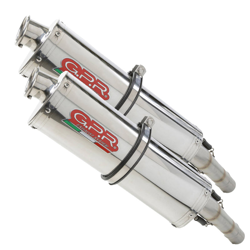 GPR Exhaust System Cagiva Raptor 650 2001-2005, Trioval, Dual slip-on Including Removable DB Killers and Link Pipes