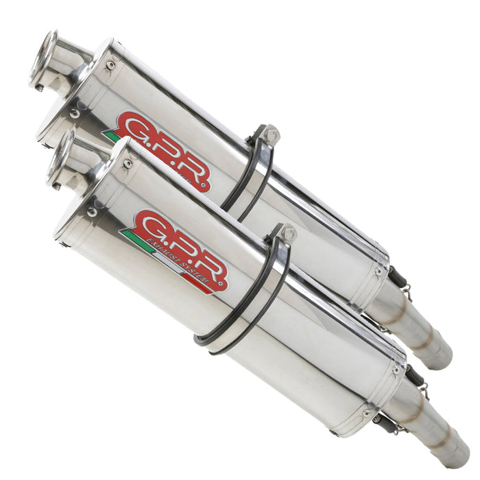 GPR Exhaust for Aprilia Pegaso Strada 650 2005-2009, Trioval, Dual slip-on Including Removable DB Killers and Link Pipes