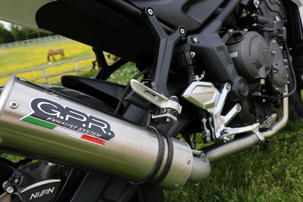 GPR Exhaust System Triumph Trident 660 2021-2023, M3 Titanium Natural, Full System Exhaust, Including Removable DB Killer