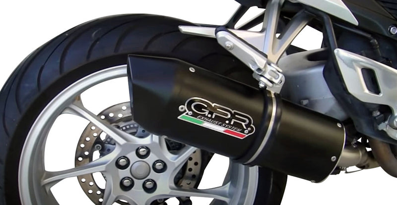 GPR Exhaust System Honda VFR1200F I.E. 2010-2016, Furore Nero, Slip-on Exhaust Including Removable DB Killer and Link Pipe