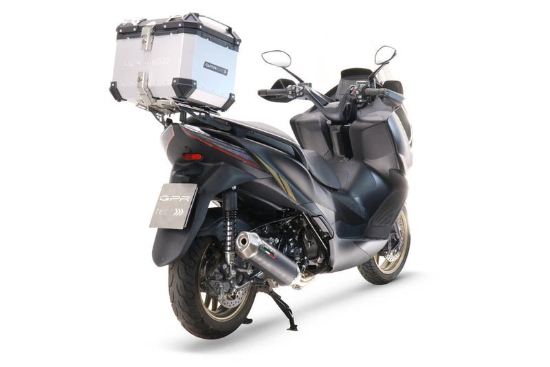 Zontes E 350 2023-2024 GPR TECH 45 L Aluminum Top Case, silver color, including roof rack and specific plate