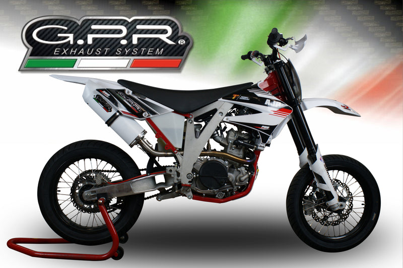 GPR Exhaust for Ajp PR5 2015-2018, Albus Ceramic, Slip-on Exhaust Including Removable DB Killer and Link Pipe