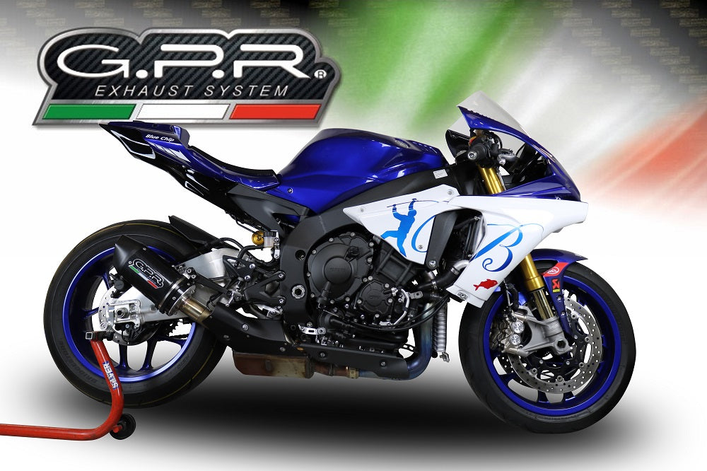 GPR Exhaust System Yamaha YZF R1 R1M 2020-2023, Furore Evo4 Nero, Slip-on Exhaust Including Removable DB Killer and Link Pipe