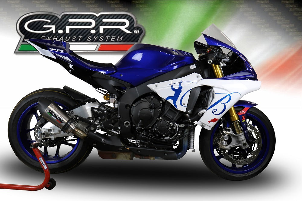 GPR Exhaust System Yamaha YZF R1 R1M 2017-2019, GP Evo4 Titanium, Slip-on Exhaust Including Removable DB Killer and Link Pipe