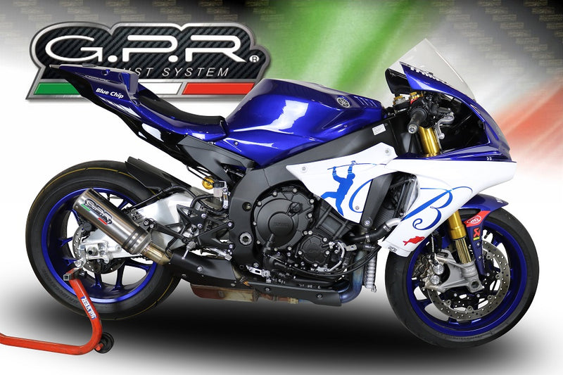 GPR Exhaust System Yamaha YZF R1 R1M 2020-2023, M3 Titanium Natural, Slip-on Exhaust Including Removable DB Killer and Link Pipe