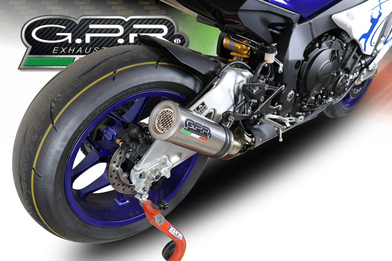 GPR Exhaust System Yamaha YZF R1 R1M 2020-2023, M3 Titanium Natural, Slip-on Exhaust Including Removable DB Killer and Link Pipe