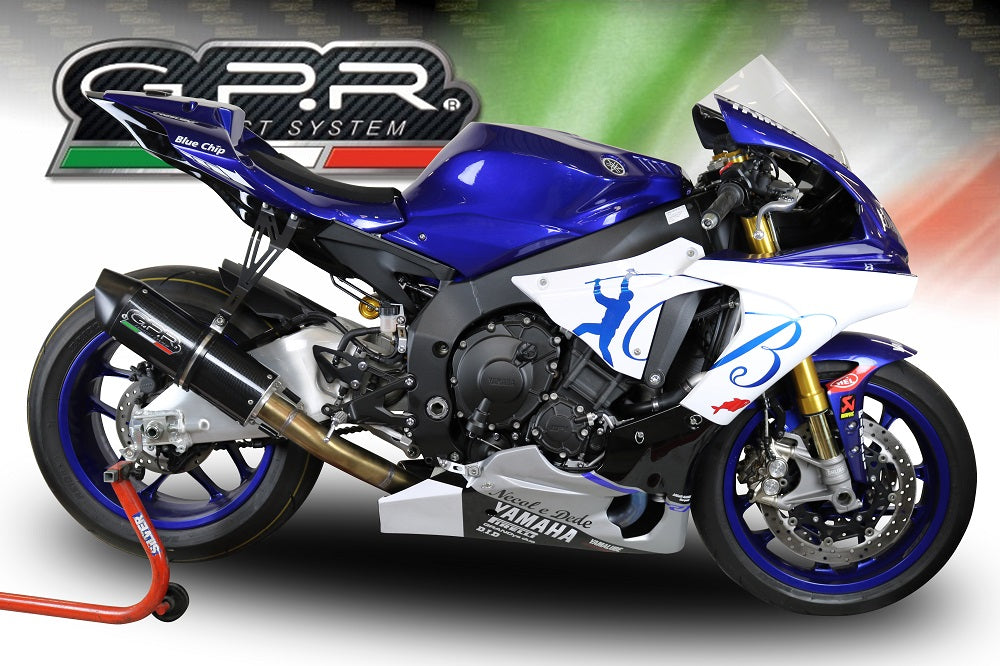 GPR Exhaust System Yamaha YZF R1 R1M 2015-2016, Furore Nero, Slip-on Exhaust Including Link Pipe