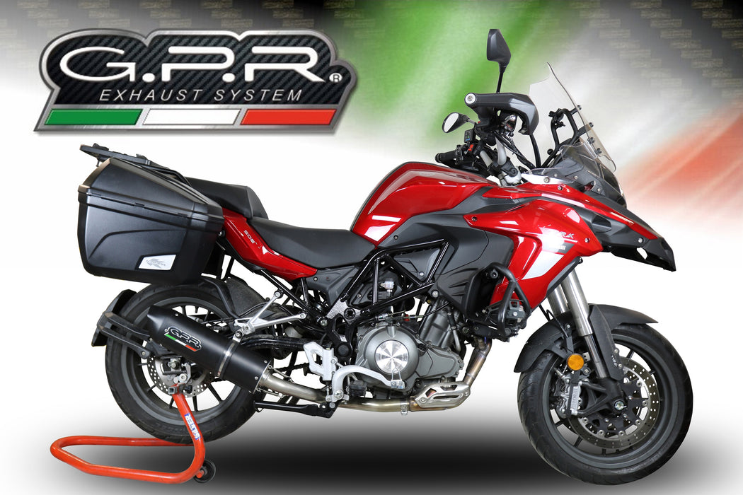 GPR Exhaust for Benelli Trk 502 2017-2020, Furore Evo4 Nero, Slip-on Exhaust Including Link Pipe and Removable DB Killer