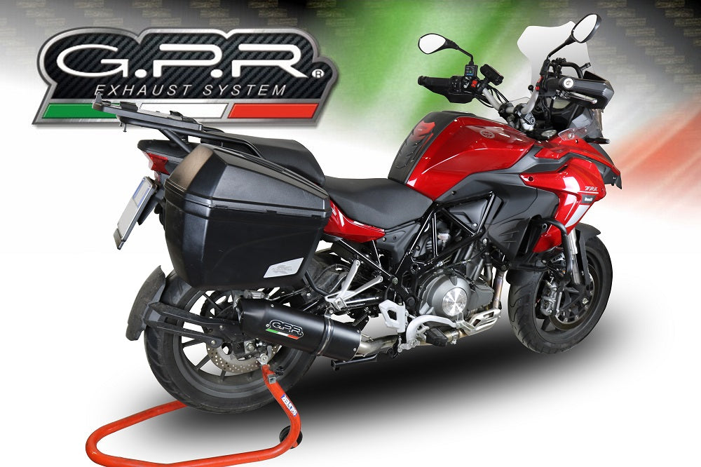GPR Exhaust for Benelli Trk 502 2021-2023, Furore Evo4 Nero, Slip-on Exhaust Including Link Pipe and Removable DB Killer