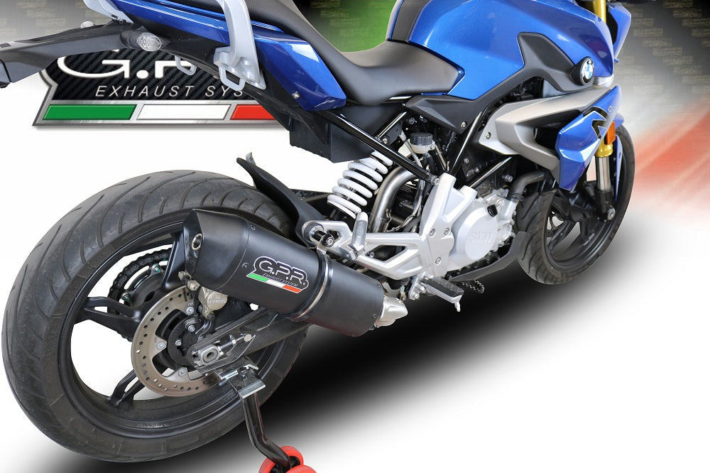 GPR Exhaust for Bmw G310R 2017-2021, Furore Evo4 Nero, Full System Exhaust, Including Removable DB Killer