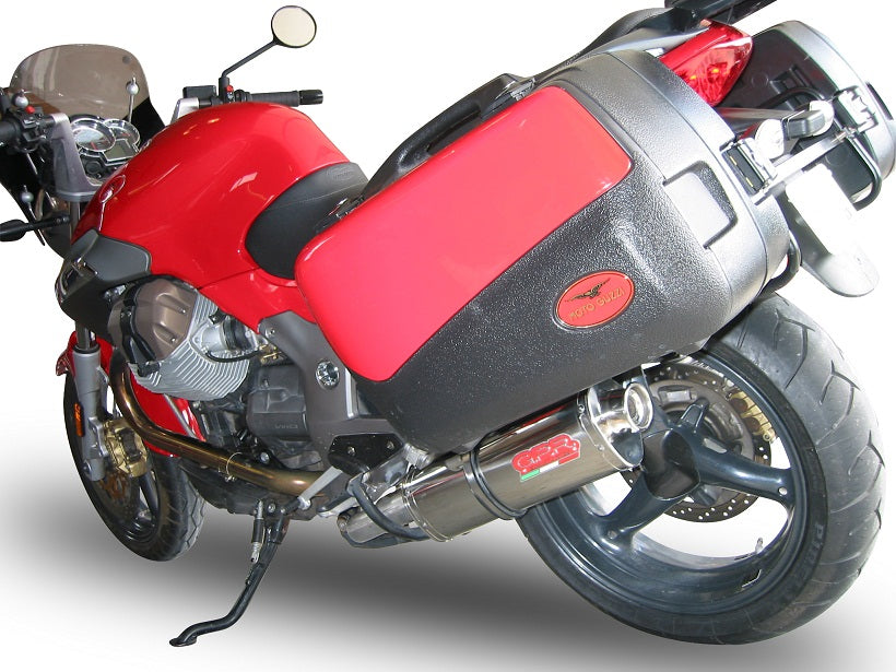 GPR Exhaust System Moto Guzzi Breva 1200 2007-2012, Trioval, Slip-on Exhaust Including Removable DB Killer and Link Pipe