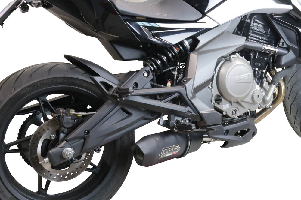 GPR Exhaust System Cf Moto 650 Nk 2021-2023, Furore Nero, Slip-on Exhaust Including Link Pipe and Removable DB Killer