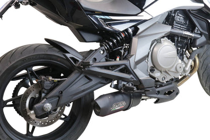 GPR Exhaust System Cf Moto 650 Mt 2019-2020, Furore Nero, Slip-on Exhaust Including Link Pipe and Removable DB Killer