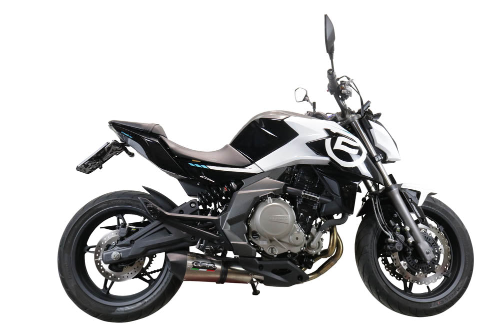 GPR Exhaust System Cf Moto 650 Nk 2021-2023, Gpe Ann. Titanium, Slip-on Exhaust Including Link Pipe and Removable DB Killer