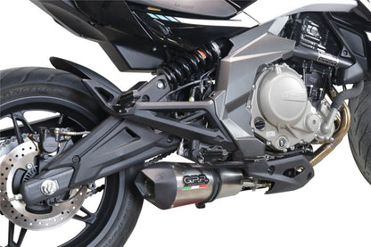 GPR Exhaust System Cf Moto 400 NK 2021-2023, Gpe Ann. Titanium, Slip-on Exhaust Including Link Pipe and Removable DB Killer