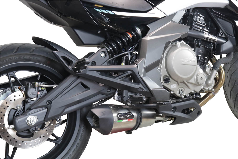 GPR Exhaust System Cf Moto 650 Nk 2021-2023, Gpe Ann. Titanium, Slip-on Exhaust Including Link Pipe and Removable DB Killer