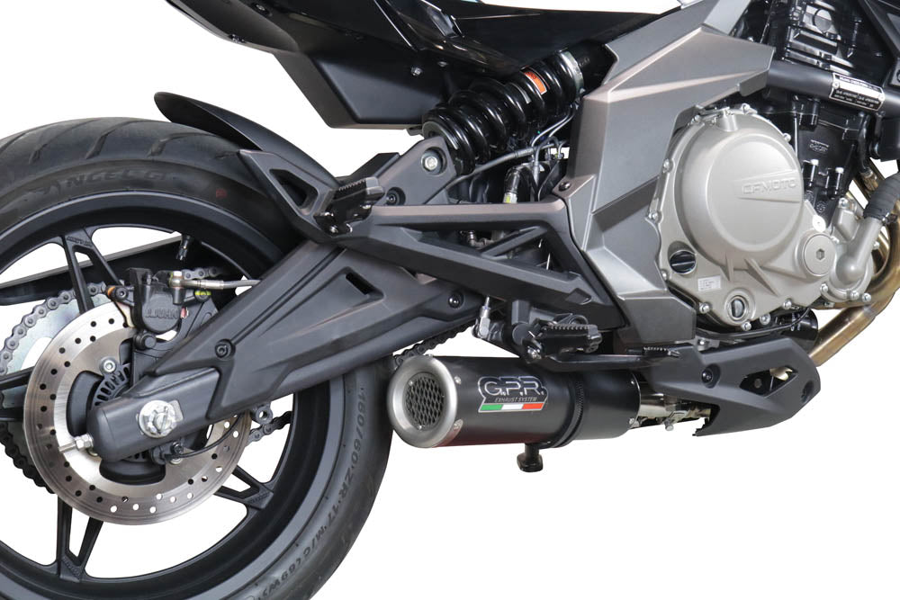 GPR Exhaust System Cf Moto 650 Mt 2019-2020, M3 Black Titanium, Slip-on Exhaust Including Link Pipe and Removable DB Killer