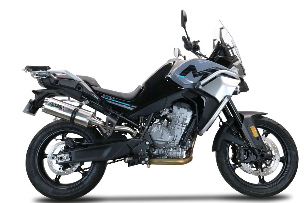GPR Exhaust Cf Moto 800 Mt Touring 2022-2024, Dual Inox, Slip-on Exhaust Including Removable DB Killer and Link Pipe