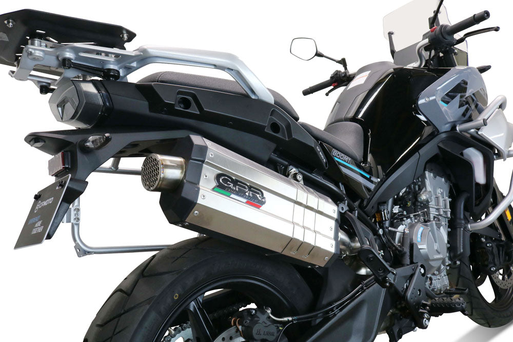 GPR Exhaust System Cf Moto 800 Mt Touring 2022-2024, DUNE Titanium, Slip-on Exhaust Including Removable DB Killer and Link Pipe
