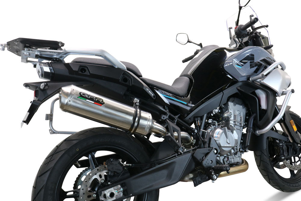 GPR Exhaust System Cf Moto 800 Mt Touring 2022-2024, Satinox , Slip-on Exhaust Including Removable DB Killer and Link Pipe