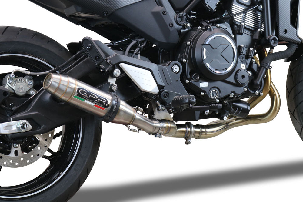 GPR Exhaust System Cf Moto 700 CL-X Heritage 2022-2024, Deeptone Inox, Slip-on Exhaust Including Link Pipe and Removable DB Killer