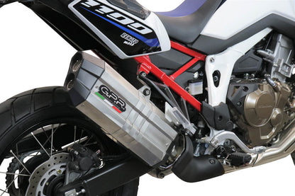 GPR Exhaust Honda CRF1100L Africa Twin 2021-2023, Sonic Titanium, Slip-on Exhaust Including Removable DB Killer and Link Pipe