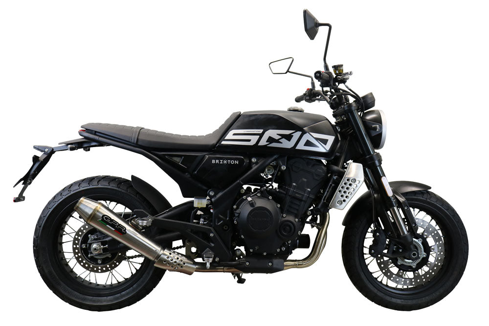 GPR Exhaust for Brixton Crossfire 500 X 2022-2023, Ultracone, Slip-on Exhaust Including Removable DB Killer and Link Pipe