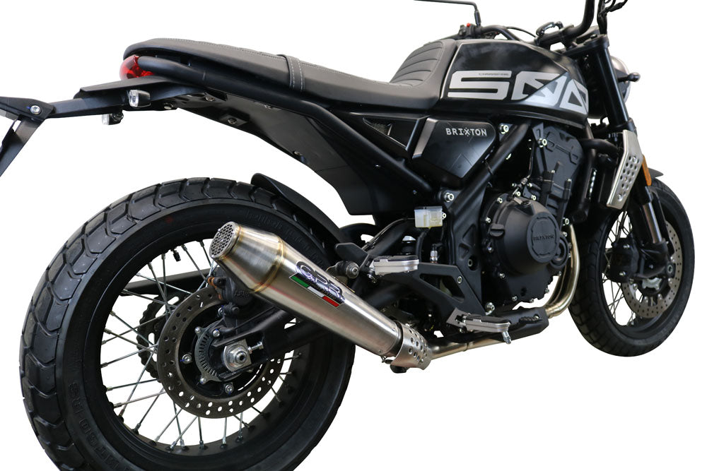 GPR Exhaust for Brixton Crossfire 500 X 2022-2023, Ultracone, Slip-on Exhaust Including Removable DB Killer and Link Pipe