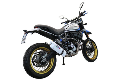 GPR Exhaust System Ducati Scrambler 800 Desert Sled - DS Fasthouse 2021-2023, Albus Ceramic, Slip-on Exhaust Including Link Pipe and Removable DB Killer